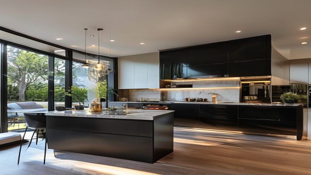Sleek German kitchen with premium cabinetry and modern appliances installed in a contemporary home